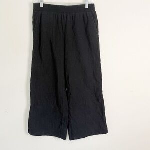 HURLEY Women’s Black Cotton Gauze Crinkle Fabric Pull On Pants Pockets Size M